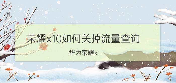 荣耀x10如何关掉流量查询 华为荣耀x 10max怎样用5G网络？